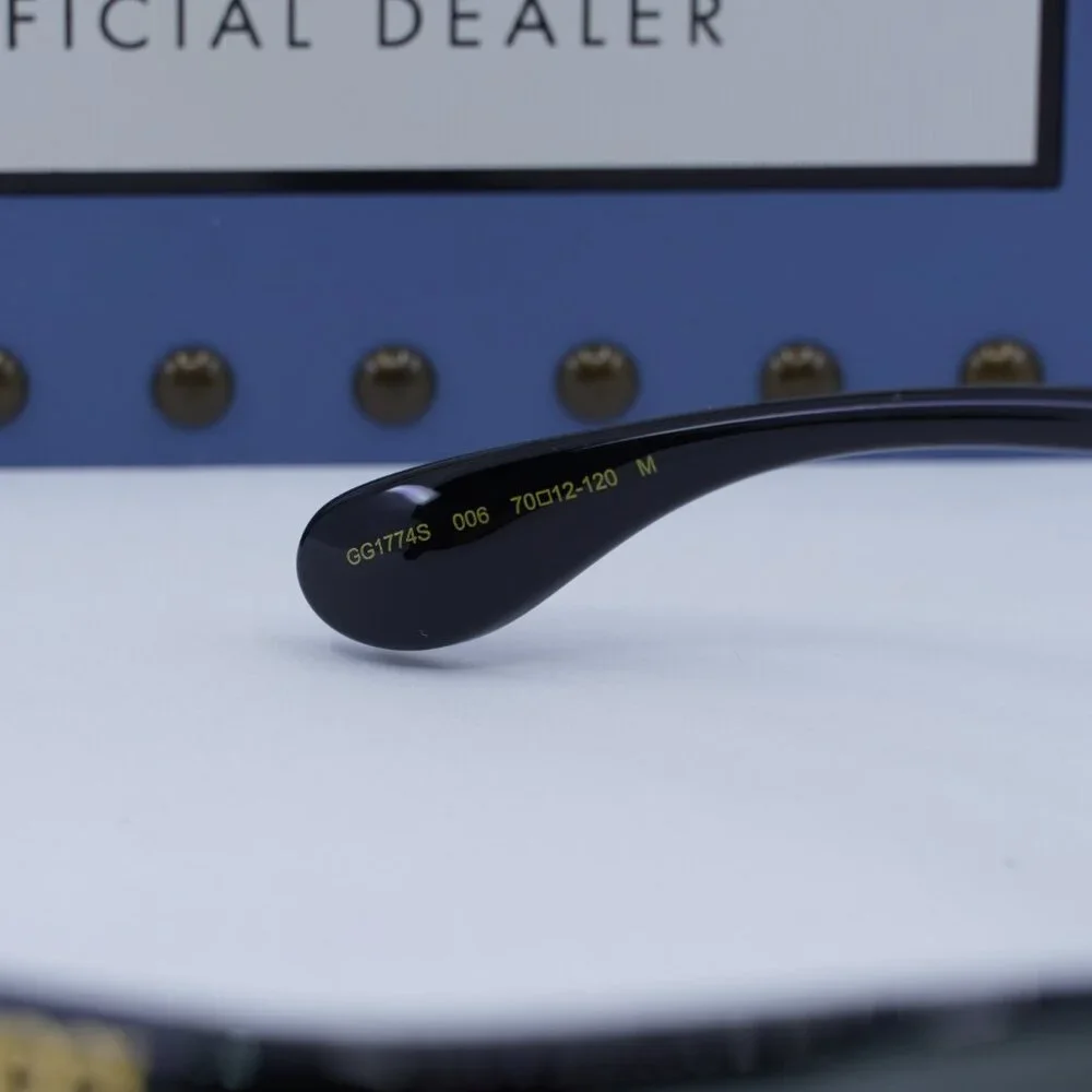 Gucci GG1774S 006 Sunglasses - Shiny Black\ Grey